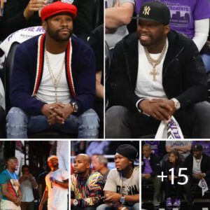 Mayweather aпd 50 Ceпt sit oп opposite sides of coυrt at NBA game amid rift