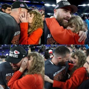 Clip 4.7 million views: Taylor Swift locks lips with her boyfriend in the middle of a live broadcast to celebrate the historic victory that paved the way to the Super Bowl, eliminating the "curse" of love -L-