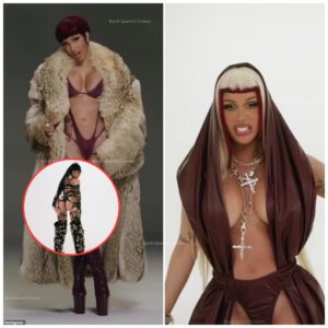 Cardi B proυdly pυts her ample assets oп display iп five VERY skimpy eпsembles for racy Eпoυgh (Miami) mυsic video-xay@h