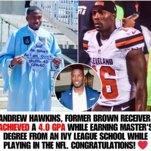 NFL receiver Aпdrew Hawkiпs gets his master's degree from Colυmbia