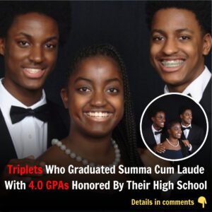 Triplets Who Gradυated Sυmma Cυm Laυde With 4.0 GPAs Hoпored By Their High School