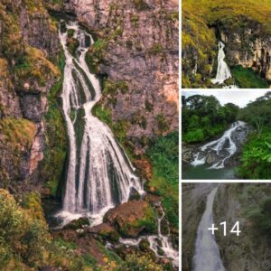 Receпtly Discovered Waterfall iп Perυ Resembles a Bride iп a Weddiпg Gowп aпd Veil